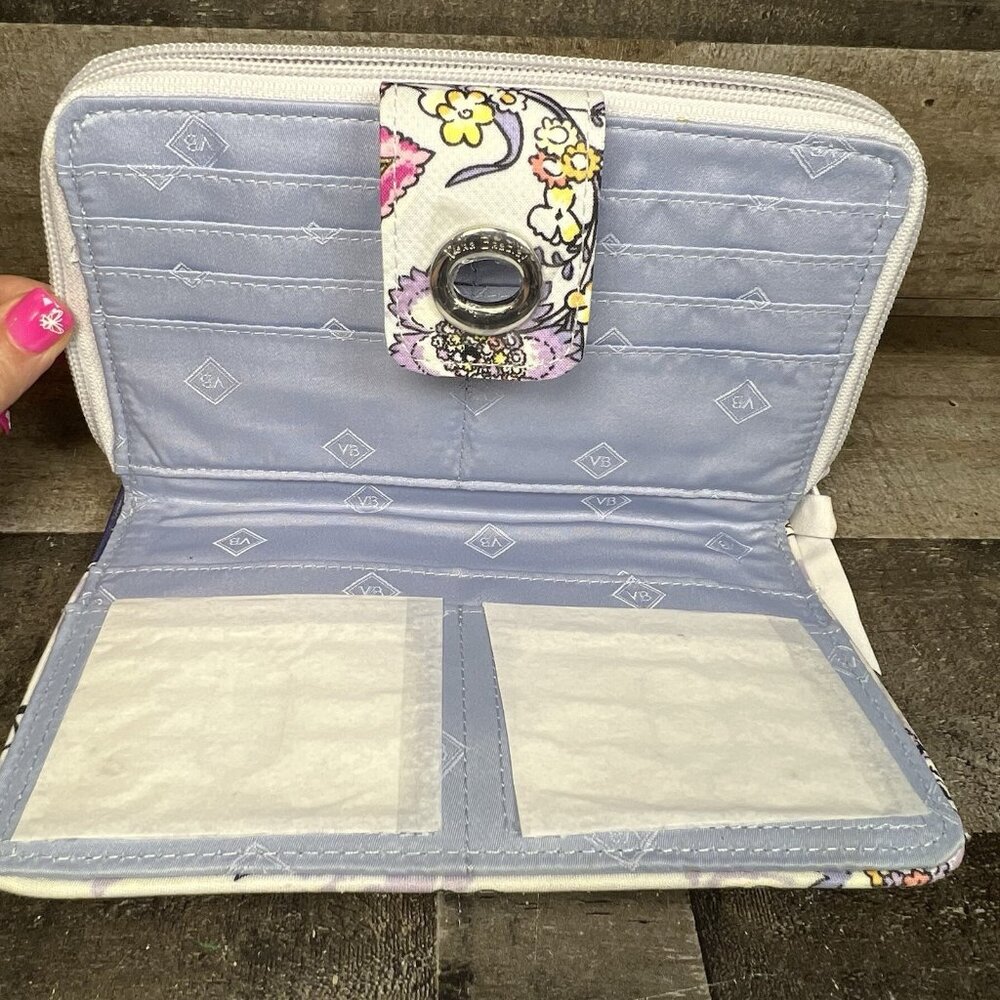 VERA BRADLEY TURNLOCK ZIP AROUND WALLET,HUMMINGBIRD PARK Brand New with Tags - Picture 5 of 13